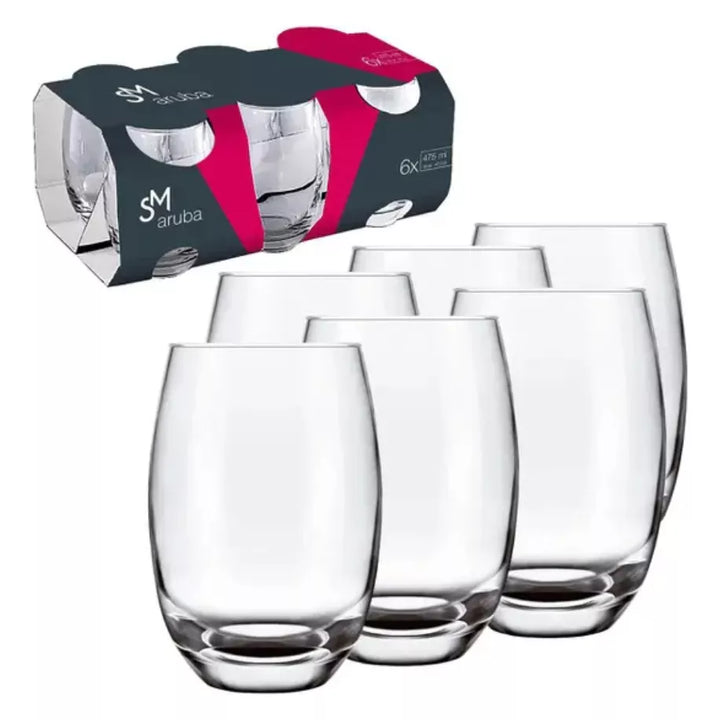 Kit com 15 Potes Herméticos de Vidro + 10 Copos de Vidro Aruba de Brinde