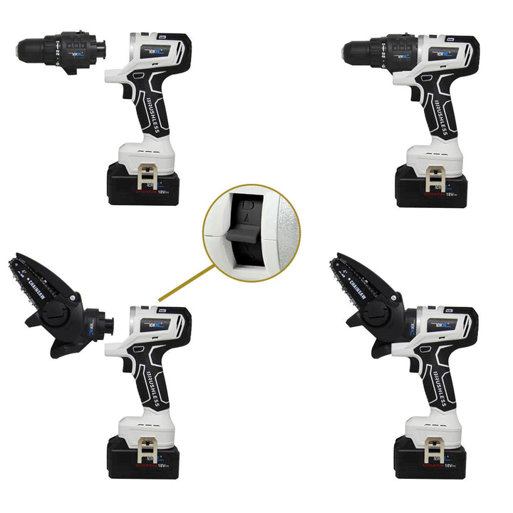 Kit 10 em 1 Parafusadeira Furadeira Lixadeira Serra Martelete Elétrico